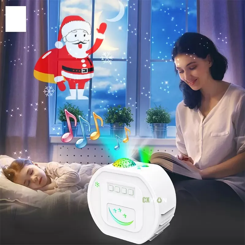 Nyaste jul Galaxy Starry Sky Effects Projector Led Night Light Bluetooth USB Voice Control Music Player Speaker Star Projection