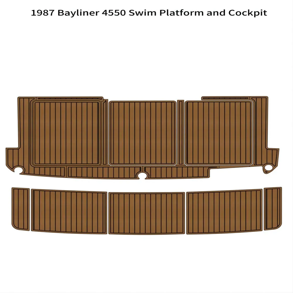 1987 Bayliner 4550 Swim Platform Cockpit Boat Eva Foam Teak Deck Floor Pad Mat