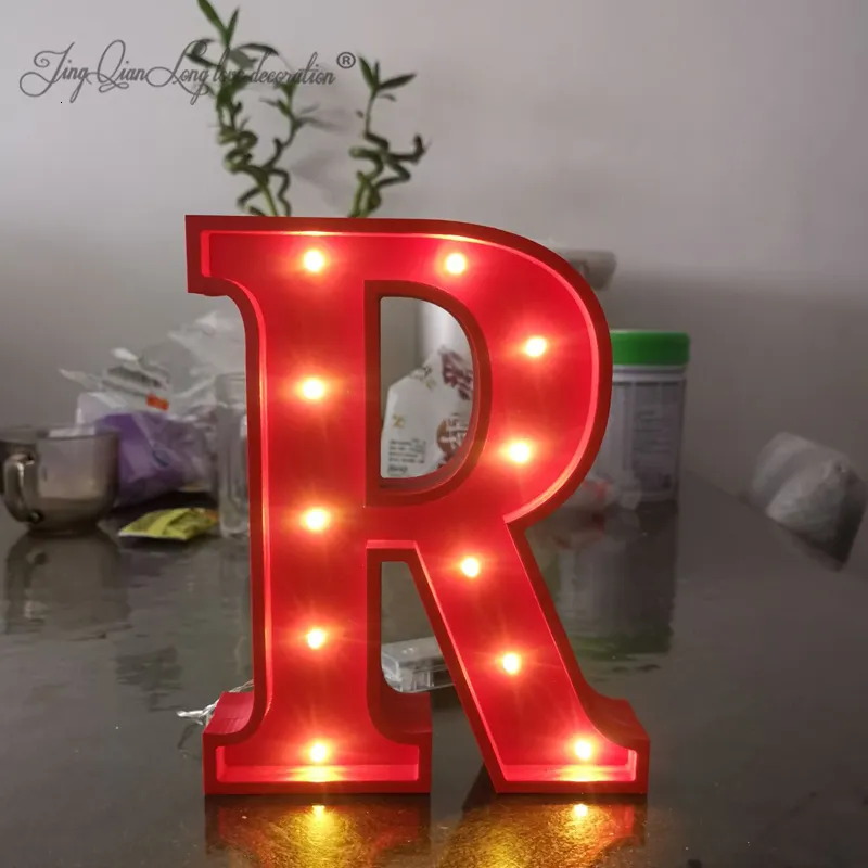 Decorative Objects Figurines LED Alphabet Lights Large Warm Red Letters Light Up Names Wedding Lights Decor Party Birthday Signs Valentine's Day Celebration 221129