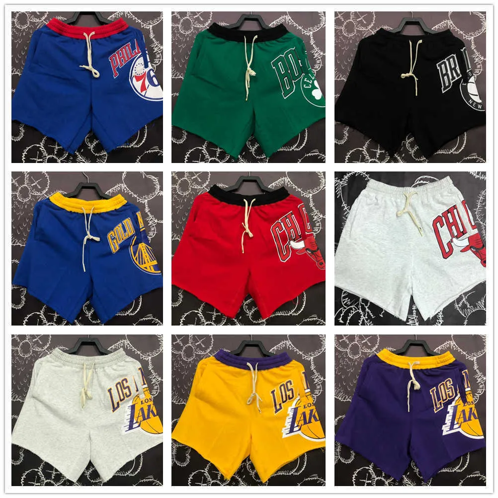 2022 Bomullsatleisure basket shorts sport casual med fickor Team Blue Grey Green Black Red Yelly Purple Pants andningsbara sportkläder