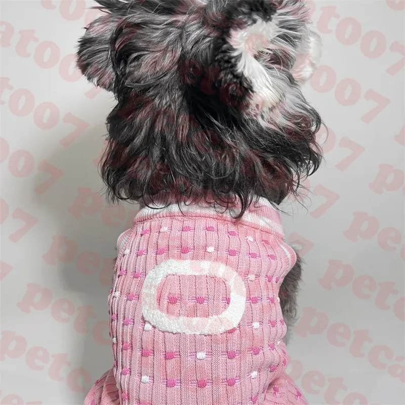 Brand Pets Pink T Shirt Abbigliamento per cani Gilet lavorato a maglia per animali Maglioni per cuccioli Lettera Logo Cani Felpe