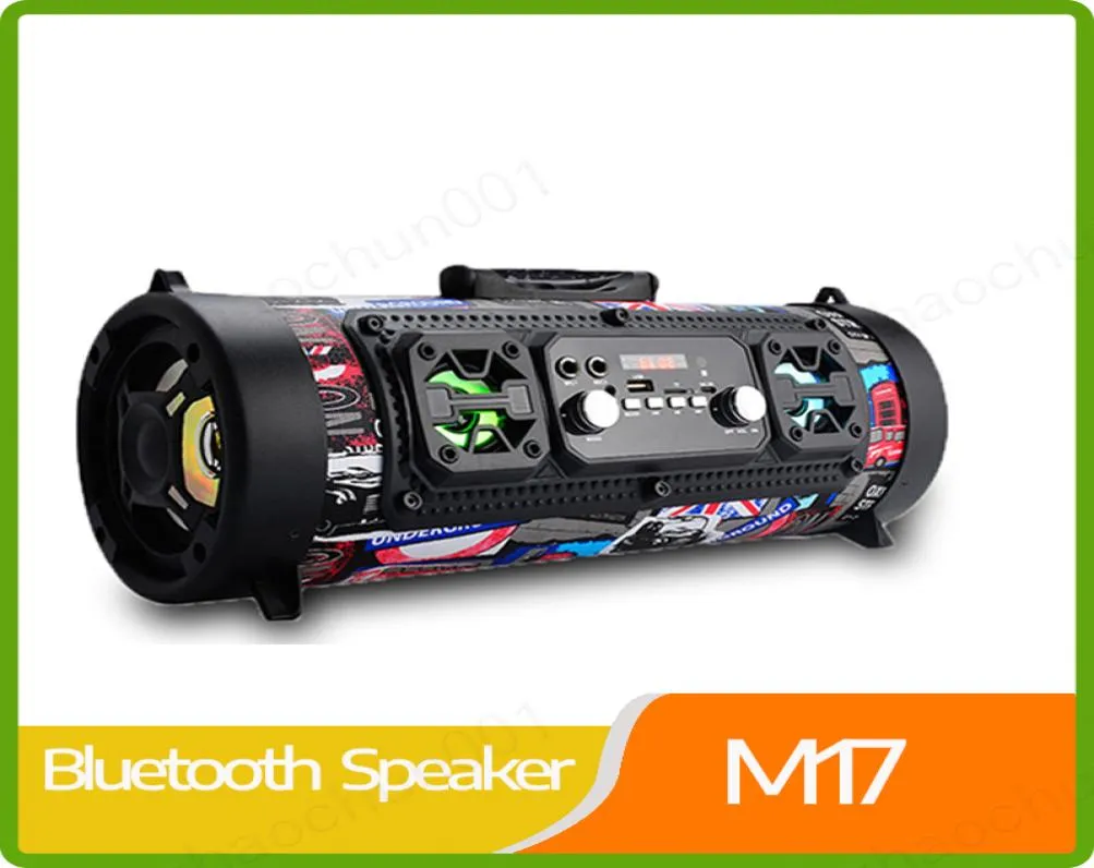 Tragbare Lautsprecher CHM17 Bluetooth -Lautsprecher Wireless LED Bunte leichte Barrel -Mikrofon Outdoor Tragbarer Subwoofer Support Blueto4263084