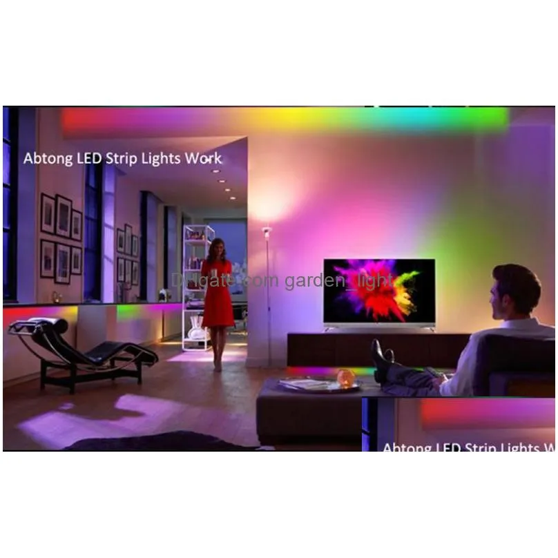 Led Strips Ws2811 12V Rgb Pixel Strip Light Kit 30/60Leds Addressable Led Ip20 Ip65 Ip67 With 12V5A Driver Controller Remote Drop De Dhqzv