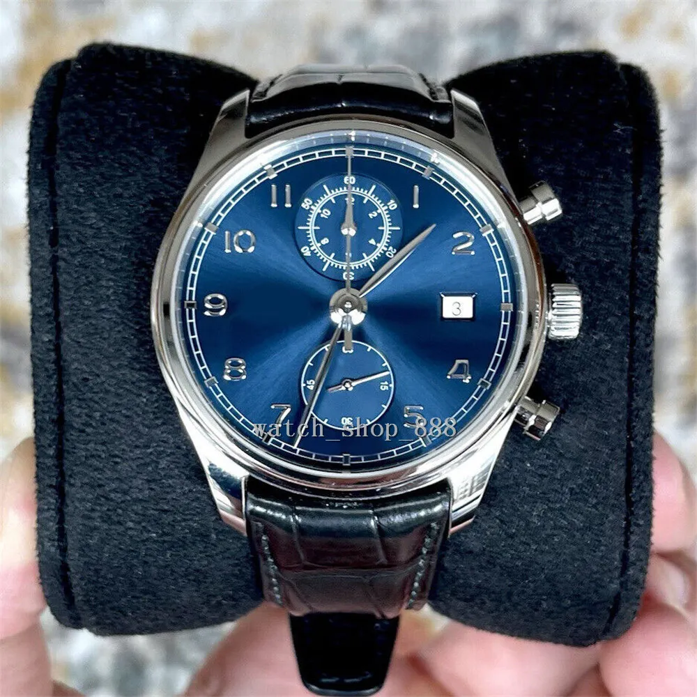 Reloj De Pulsera De Lujo Cronografo Clasico 42 Mm Fecha Flyback Esfera Azul IW390303 Reloj Automatico Para Hombre 319R 9 681 DHgate