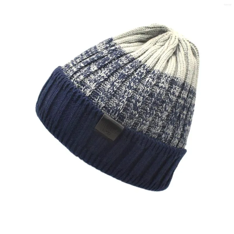 Berretti Cappello da lavoro riscaldato Donna Uomo Lavorato a maglia Moda invernale Sport Cappelli colorati Palla di pelo Procione Berretto da sci caldo Trim Plaid infantile