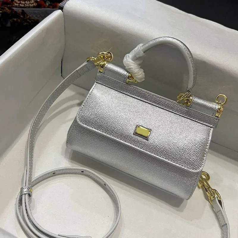 Platinum axelväska mode metall hårdvara crossbody väskor överlägsen kvalitet äkta läder kvinnor klaff handväskor magnetisk spänne mobiltelefon handväska borttagbar rem