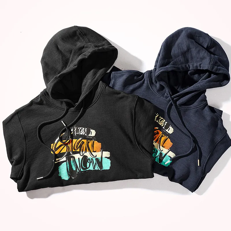 Sweats à capuche pour hommes Sweatshirts Automne et hiver Mode Pur coton Terry Poids lourd Plus Velours pour épais Pull à capuche ample Sportswear 221129