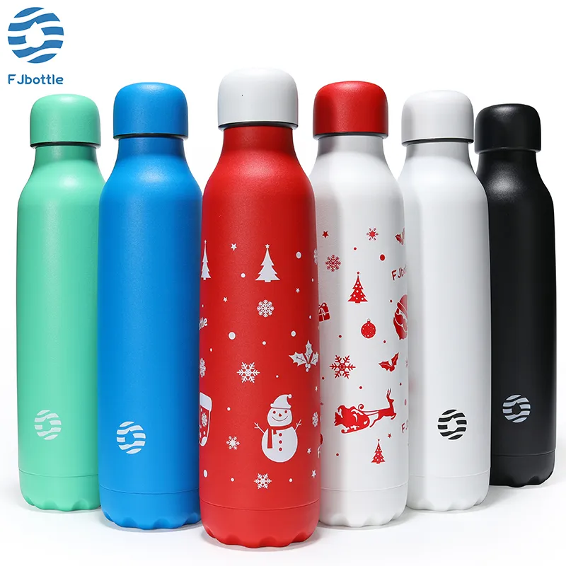Bottiglie d'acqua FEIJIAN Sport con isolamento sottovuoto a doppia parete in acciaio inossidabile per bevande fredde e calde Motivo natalizio 221130