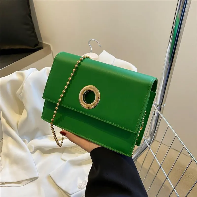Torby wieczorowe 2022 Łańcuchowa torba na ramiona moda solidne zielone czarne damskie projekt Messenger Mała kwadratowa torebka luksusowa torebka