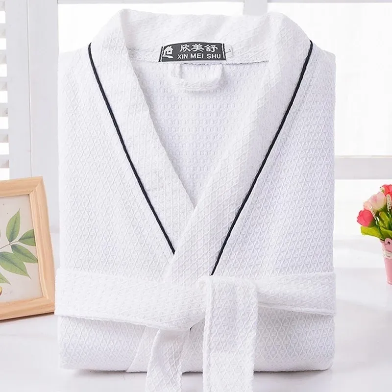 mens white cotton dressing gown BOSS - Cotton dressing gown with signature-stripe belt