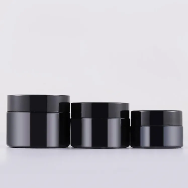 Bouteille en verre noir 5 ml 10 ml 15 ml 20 ml 30 ml 50 ml avec couvercle à vis classique vide Dab Jars Concentrate Container SN379