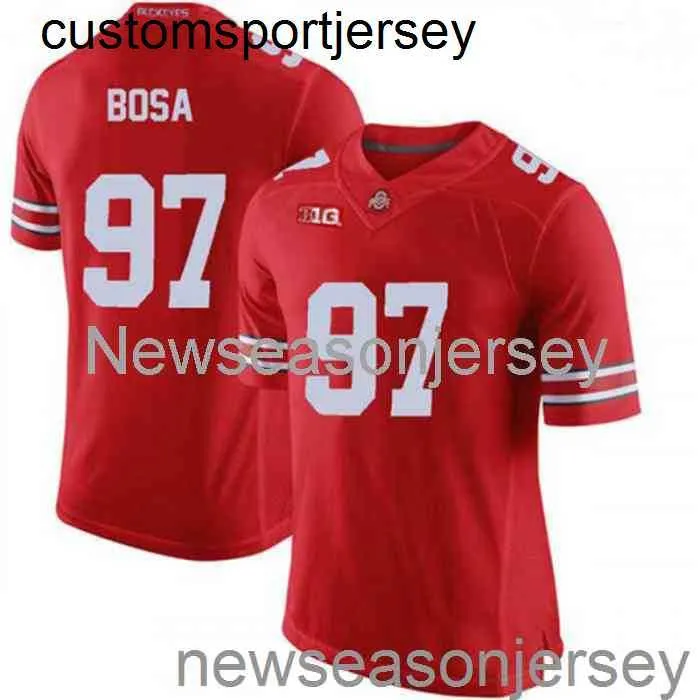Cousu 2020 # 97 Nick Bosa Ohio State Buckeyes Rouge NCAA Football Jersey Personnalisé n'importe quel numéro de nom XS-5XL 6XL