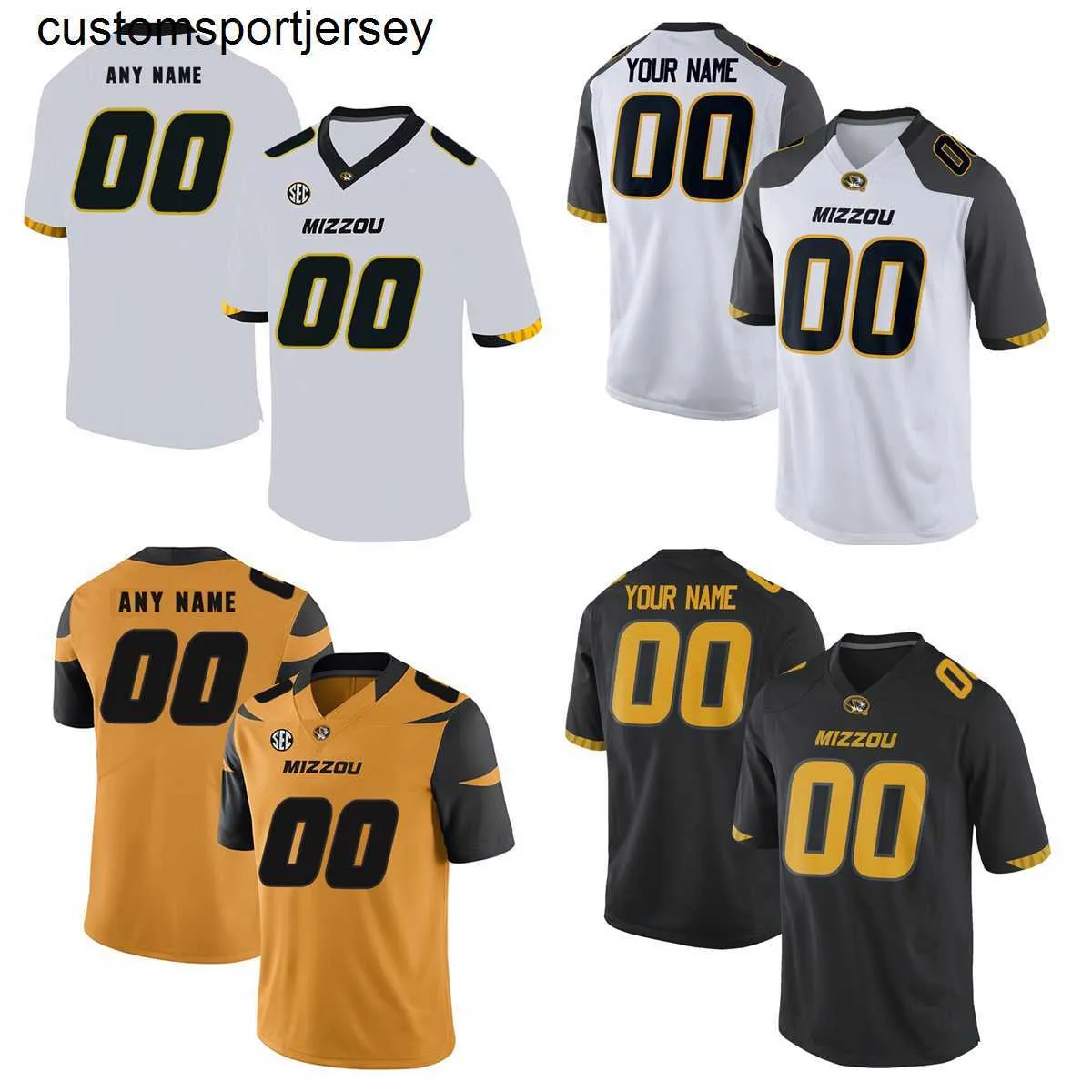 Personalizado Missouri Tigers Camisas de futebol Abraham Cook Horn Lock Macon Butts Coleman Ford George Jr.