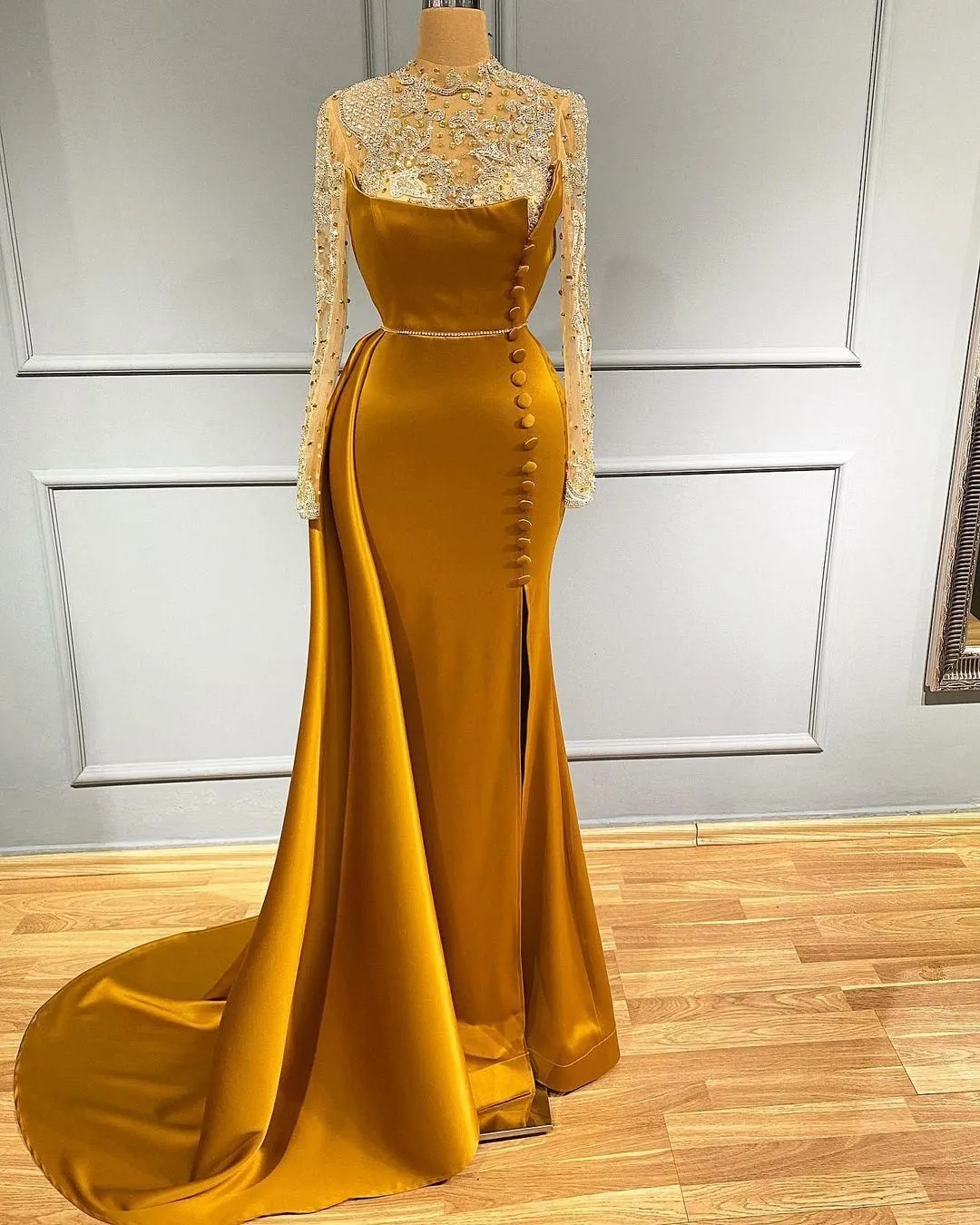 long coral chiffon bridesmaid dresses Light Coral Tie Back Chiffon Bridesmaid Dress with Ruffles – FancyVestido main image 0