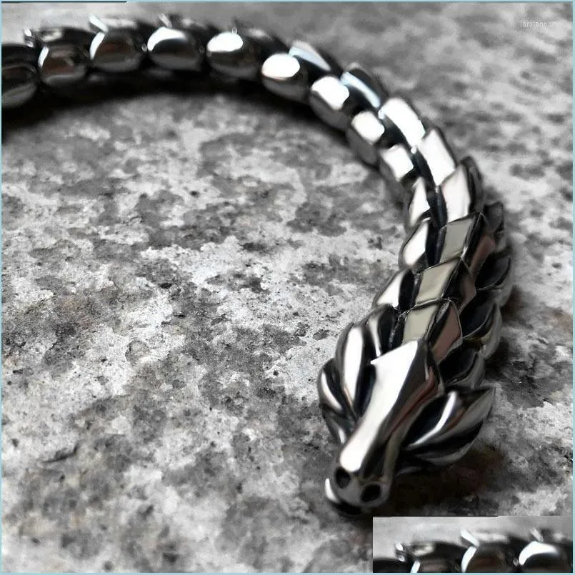 Kette Persönlichkeit Domineering Dragon Armband für Retro Silber Farbe Metall Schmuck Geschenk Drop Lieferung Armbänder Dhgarden Dhdle