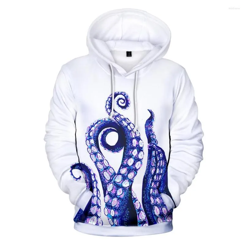 Heren Hoodies Octopus 3D sweatshirt voor jongensmeisjes Lange mouw Hoge kwaliteit Cartoon Funny Outwear Highstreet Kinderkleding
