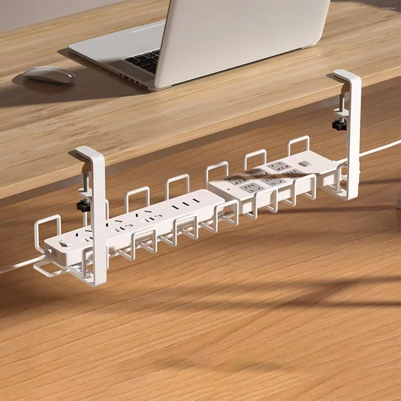 Hooks No Punch Plug Board Cable Management Rack Carbon Steel Under Desk Tray The Table Socket Cord Storage Organizer