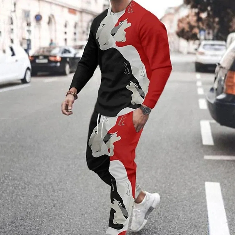 Tute Da Uomo Oversize Set Da Uomo Moda Casual Leone Tuta Estiva