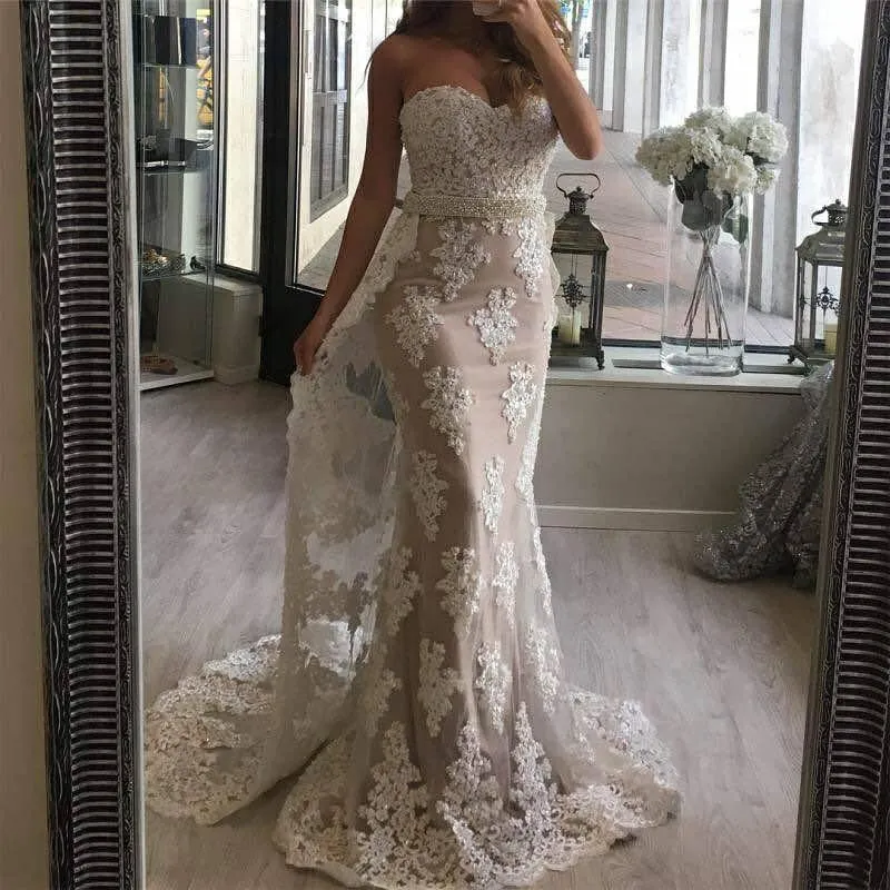 Szampan Prom 2023 Sukienki Tiul Lace Applique z koraliki satynowy dekolt w kształcie serca