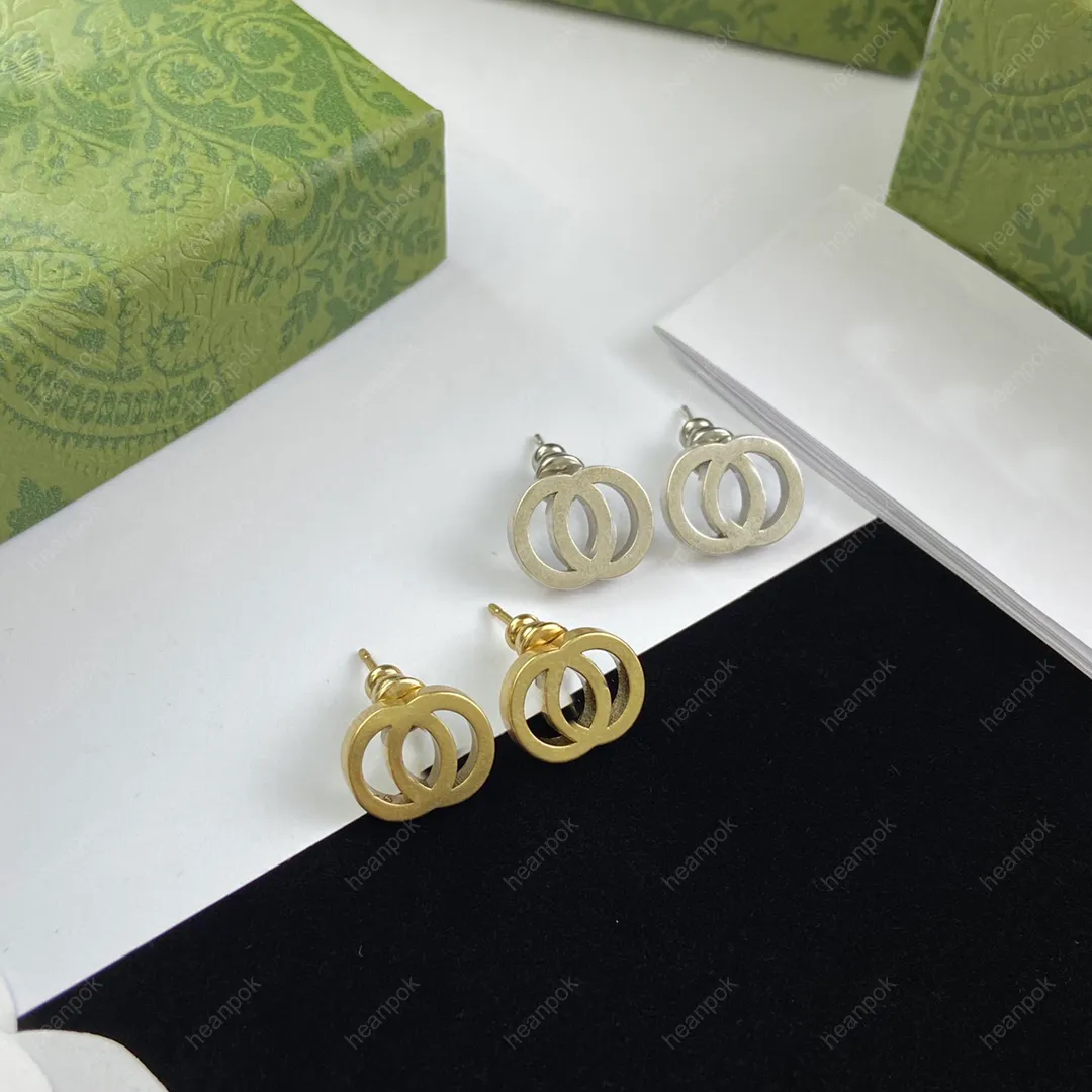 Orecchini borchie da donna piccoli designer d'orecchi d'argento gioielli da uomo Lettera di lusso G stalloni dorati Ornamenti Ornamenti collane con scatola