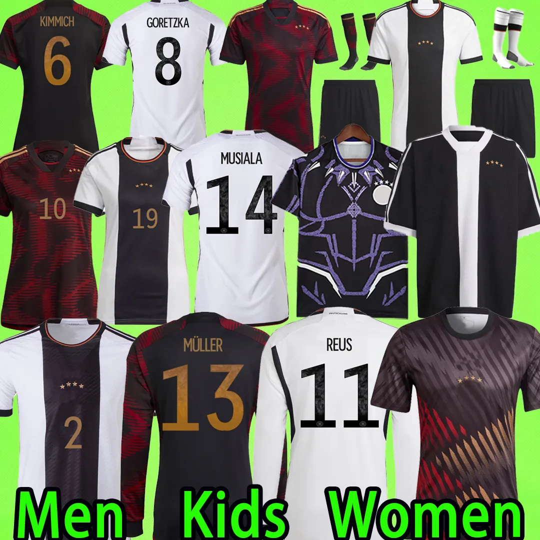 2022 Alemanha camisas de futebol HUMMELS KROOS WERNER MULLER Camisa de futebol GOTZE SANEA KHEDIRA REUS Alemão 22 23 masculino kit infantil uniforme feminino Jogador Fãs