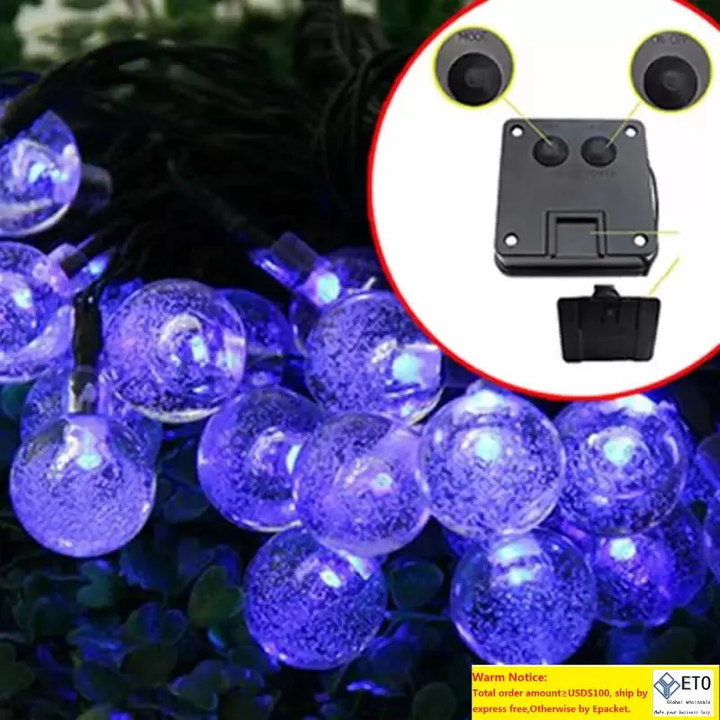 Yenilik Güneş Led Noel Işıkları Açık 6m 30leds Kristal Top String Lamba Kolye Peri Düğün Bahçesi Çelenk