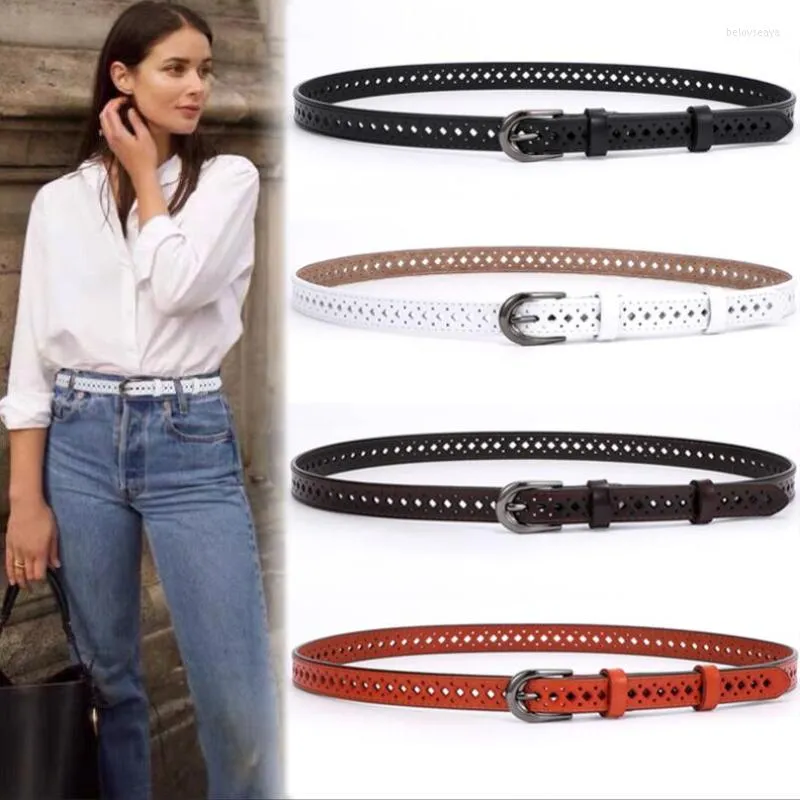 Cinturones Cinturón de mujer Moda Mujer Cuero hueco Aguja Hebilla Diseñador Alta calidad