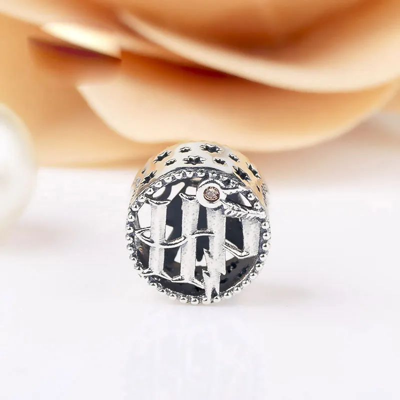 925 Sterling Silver Bead Fits European Pandora Style Jewelry Charm Armband-School Character Collection Icons Dingle