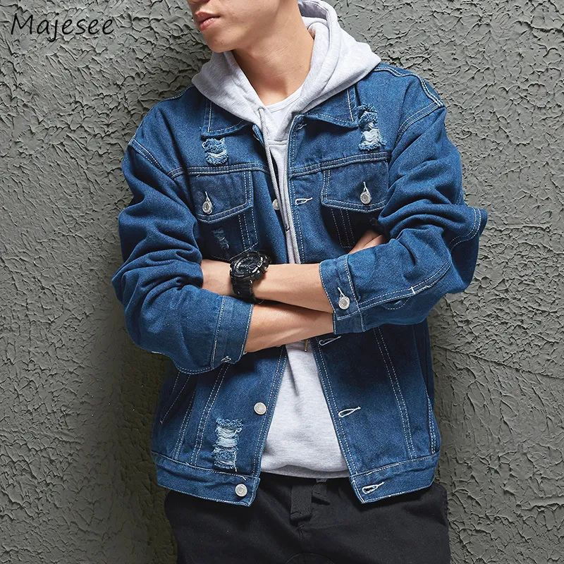 Jackets masculinos homens rasgados roupas masculinas design bonito design de streetwear elegante Hip Hop College College Adolescentes Casual Baggy chegando 221129