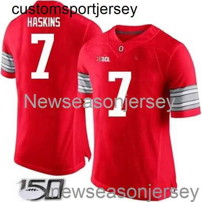 Zszyty Ohio State Buckeyes #7 Dwayne Haskins Jr Red NCAA Jersey 150th Custom Dowolne nazwisko Numer XS-5xl 6xl