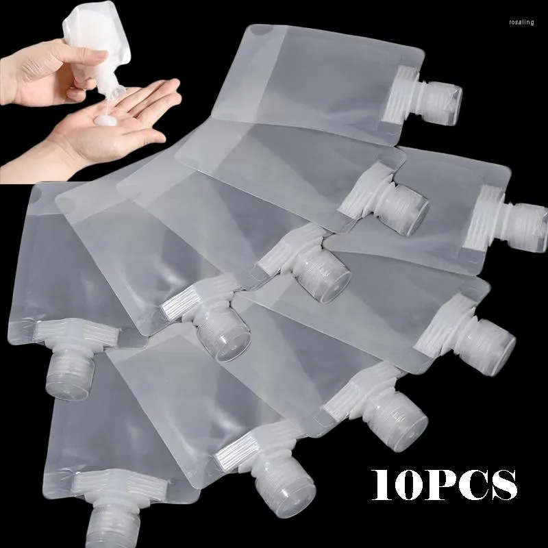 Storage Boxes 10PCS Lotion Packaging Bag Reusable Leakproof Refillable Pouches Containers Travel Portable Shampoo Liquid Dispenser