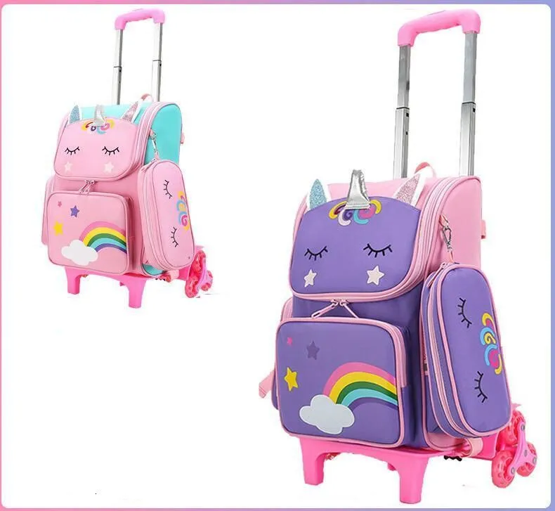 Girls School Backpack Set With Wheels Trolley Duffle Bag With Wheels Rolling Duffle Bag With Wheels Ideal For School And Travel 221129 From Jiao08 52.6 DHgate.Com