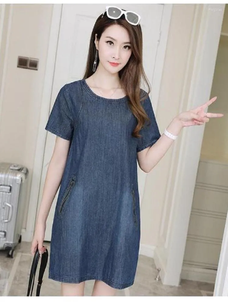 Party Dresses Women Est Summer Plus Size Fashion A-Line Mid-length Casual Loose Soft Denim Slim Female Skirt Oversize Elegant Style