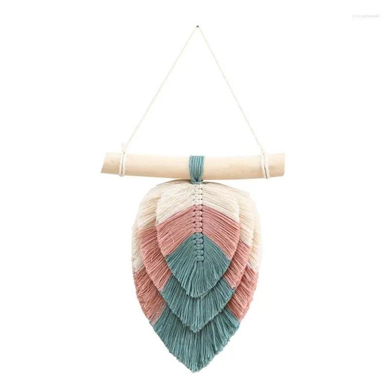 Tapestries Boho Cotton Wall Hanging Style Home Decor Nordic Leaf Tapestry Decoration Hand-woven Bohemian Kawaii Room 2022