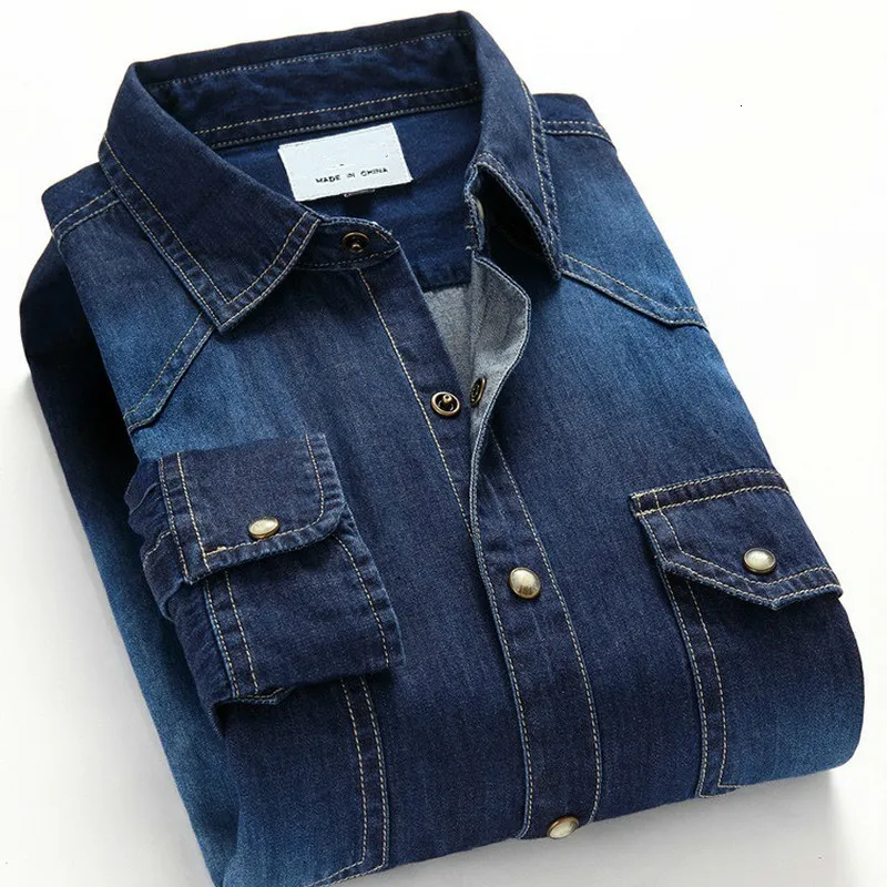 Chemises décontractées pour hommes Qualité Printemps Automne Hommes Denim Chemise Mince Doux 100% Coton Deux Poches Slim Fit Jeans Cowboy Streetwear Hommes À Manches Longues 221130