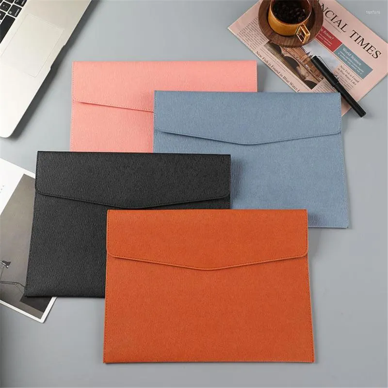 Storage Bags A4 Leather File Bag Thickened Business Document With Magnetic Buckle Waterproof Large Capacity Organizer For Office