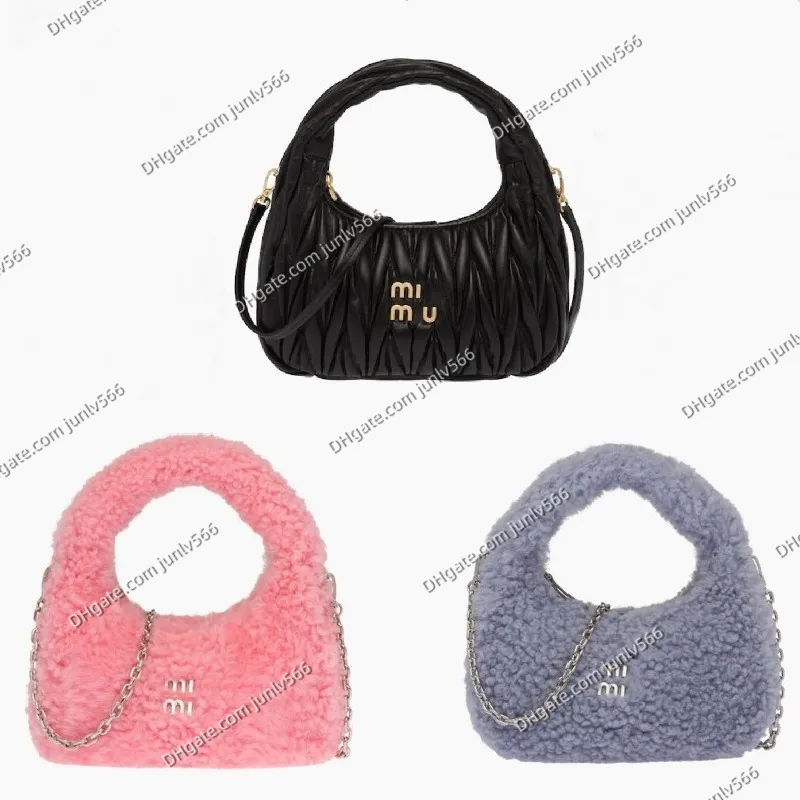 여성 클래식 체인 크로스 바디 백 Mi Wander Sheepskin Mini Hobo Totes 지갑 럭셔리 디자이너 숄더 백 패션 캐주얼 핸드백