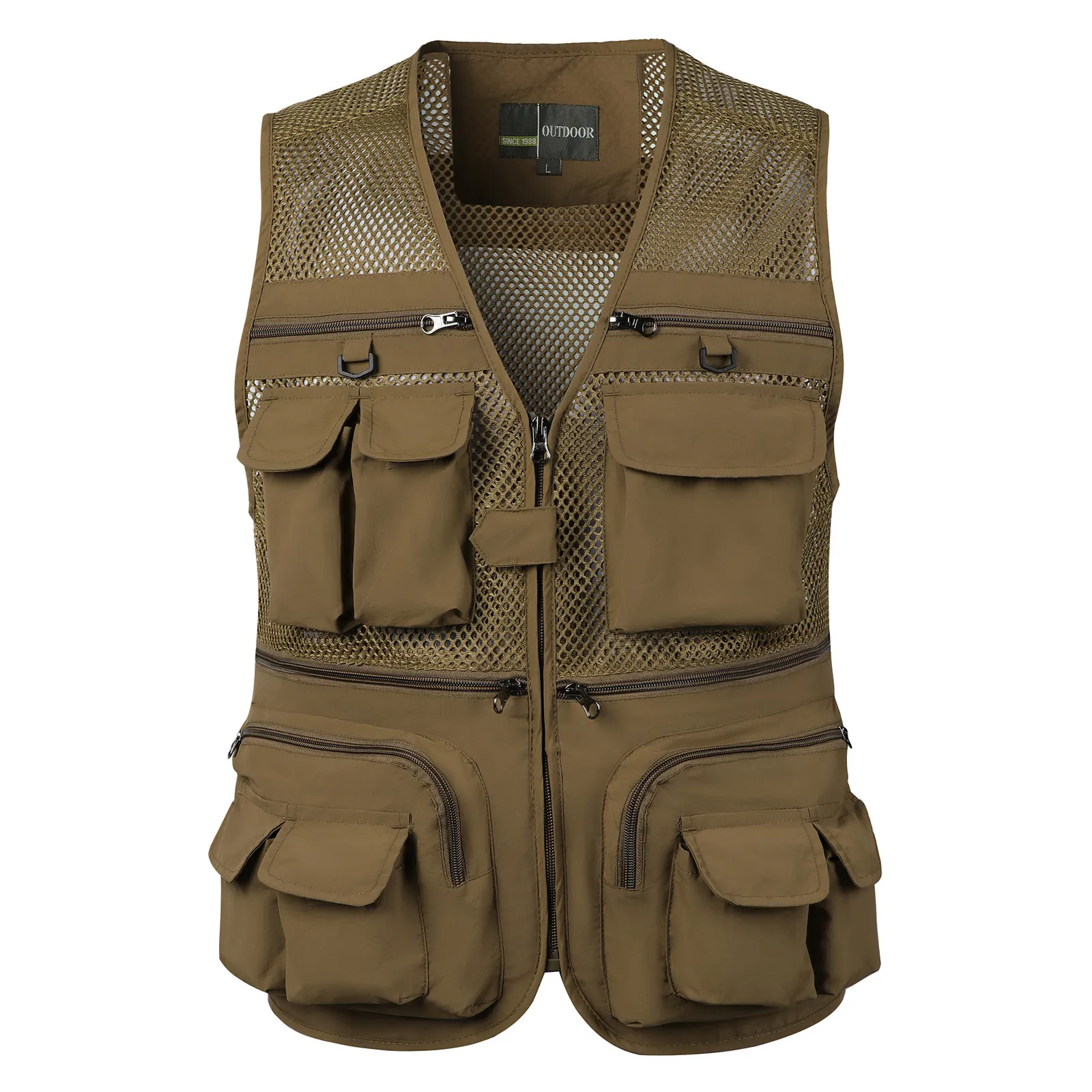 Herenvesten herenvest tactische wegen versnellingskled zomer pographer waistcoat tool vele pocket mesh werk mouwloze jas man 221130