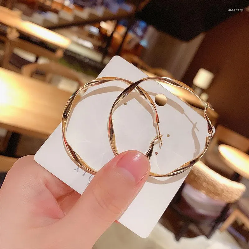 Hoop Earrings Retro Minimalist Circular Geometric Cool Girl Fashion Earring For Women Accessories