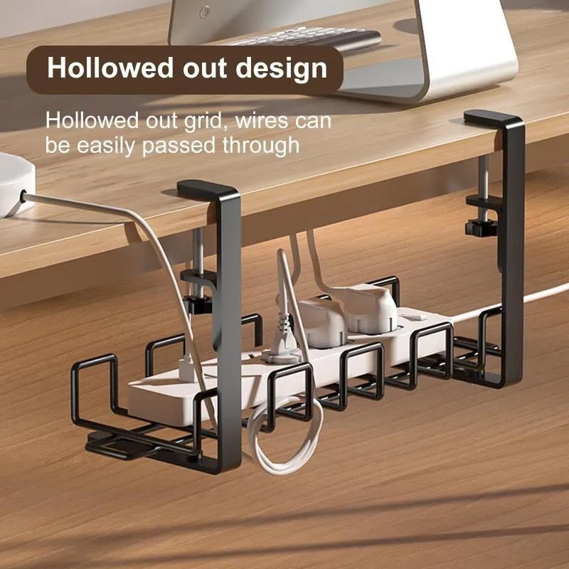 Carbon Steel Under Desk Tray With Hooks And Plug Free Cables