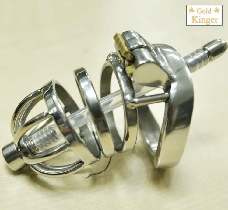 New 304 stainless steel chastity Devices lock with catheterization Intubation CB6000S Pants sm with penile Precision Ring Forging