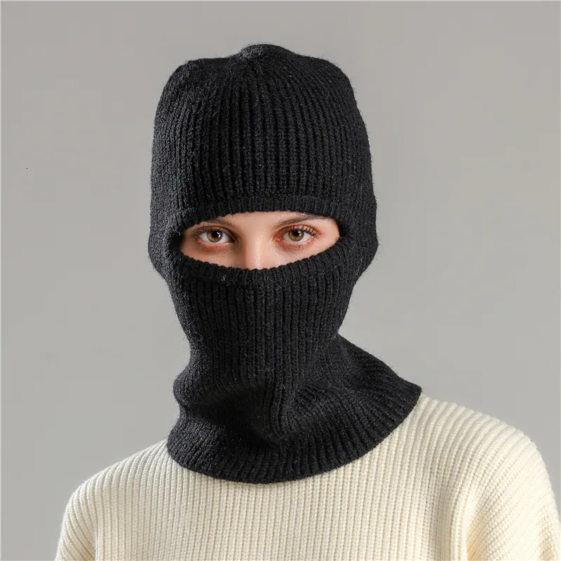 BeanieSkull Caps Gorro de pasamontañas de punto Bufanda de cara completa para mujer Invierno Cálido Anillo de cuello mágico Bufanda Máscara Gorro Gorro Jersey Silenciador al aire libre 221129