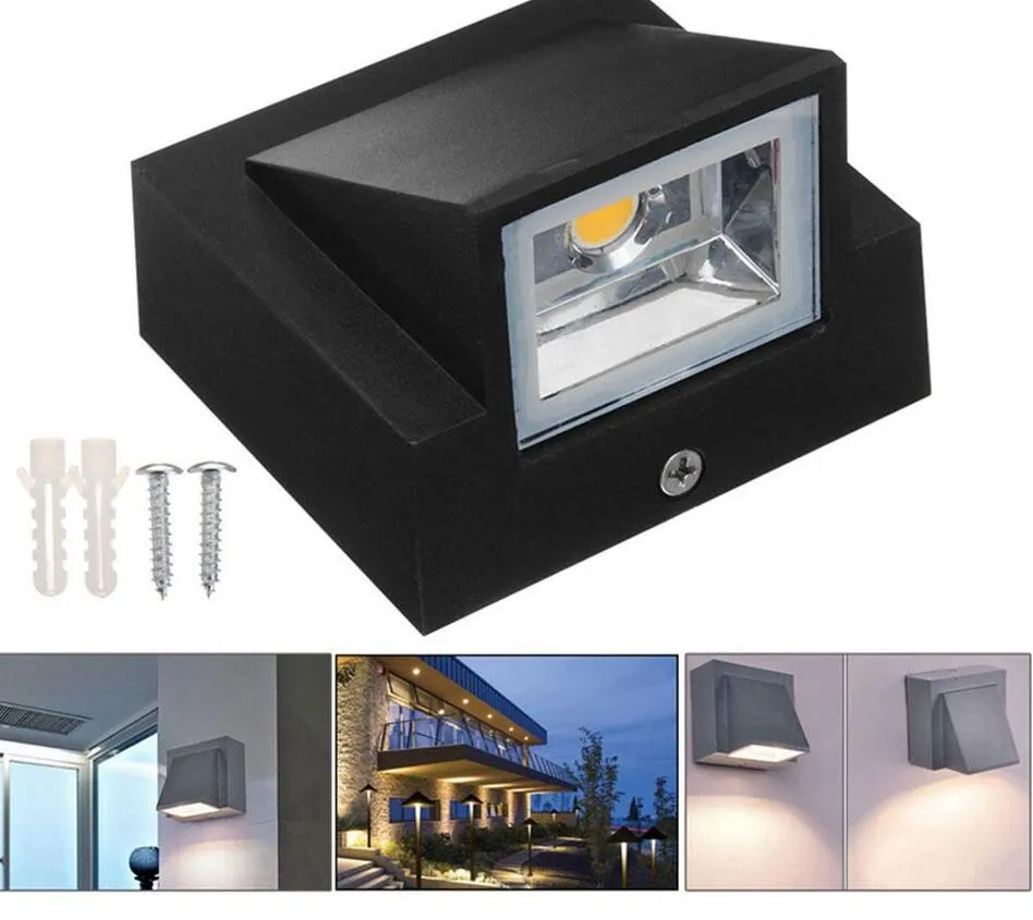 5W innen innen im Freien LED -Wandlampe Moderne Aluminiumoberfl￤che montiertes W￼rfel LED Garten Veranda AC110V/220 V Treiber IP65 wasserdicht