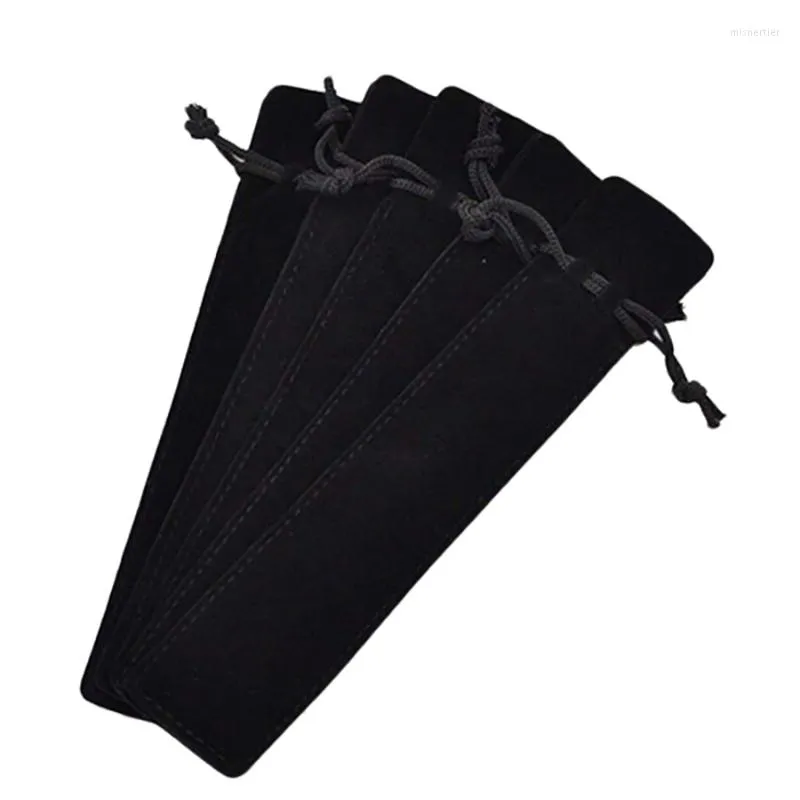 Bolsas de armazenamento 50 PCs PCS Black Velvet Caneta Bolsa de capa de capa única lápis