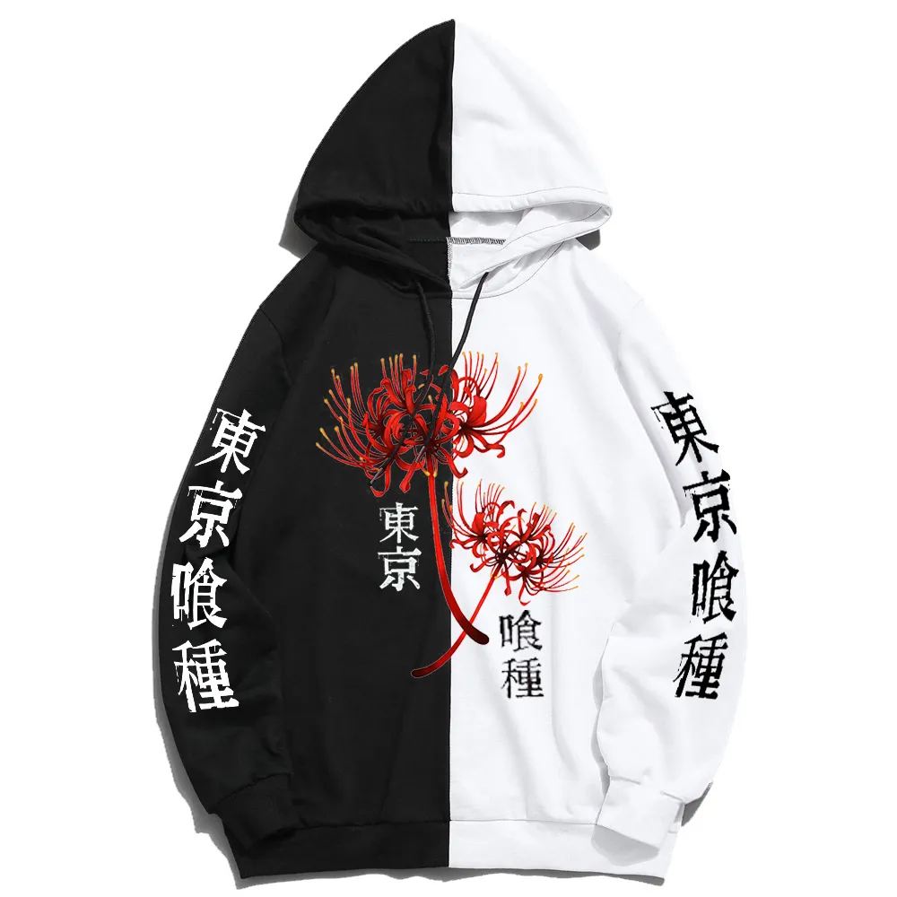 Erkek Hoodies Sweatshirts Japon Anime Hoodie Tokyo Ghoul Örümcek Zambak Erkekler Kadın Harajuku Sweatshirt Sonbahar Unisex Moda Sokak Giyim Kanekiken Tops 221130