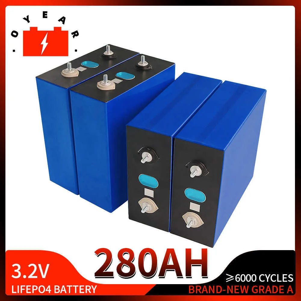 280ah lifepo4 3.2V Rechargeable Lithium fer Phosphate batterie bricolage 12V 24V 48V batterie marine à Cycle profond pour EV bateaux Yacht