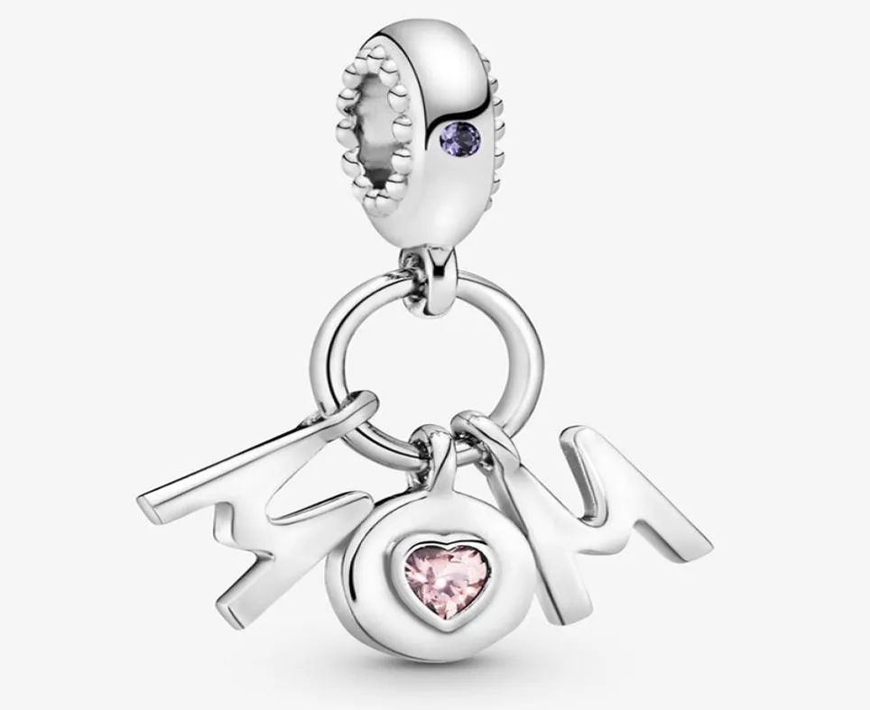 Fit Pandora 100 925 Silver Bracelet Charm Mom Letters Dangle Style Charms Beads Bracelets Bangle Gift DIY Jewelry Original LOGO5302570