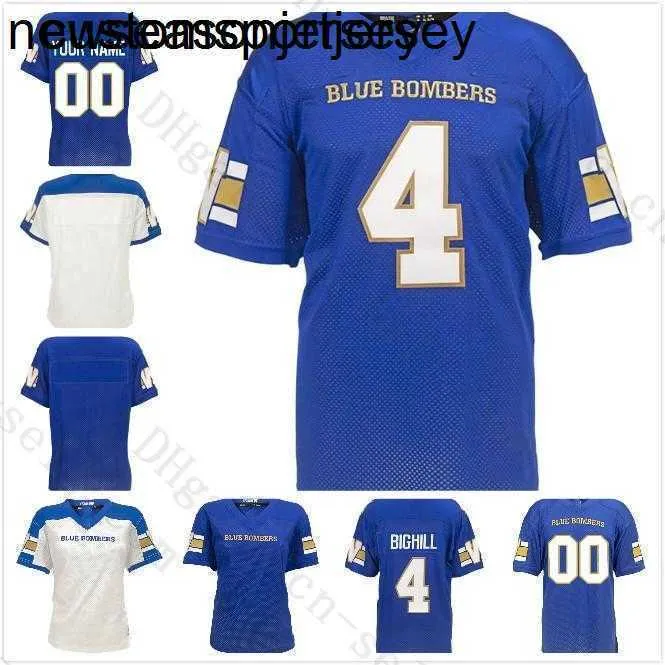 Jersey Football 2019 Qualsiasi nome Custom Winnipeg Blue Bombers 15 Matt Nichols 33 Andrew Harris 7 Whitehead 5 Jefferson Blank Ffootball Maglie