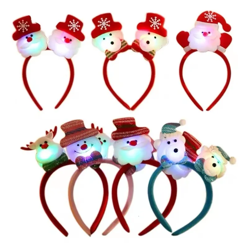 Christmas Decorations 18PCS Holiday Light Headbands Cute head hat toppers Great Fun Festive for Annual Seasons Themes gift 221130