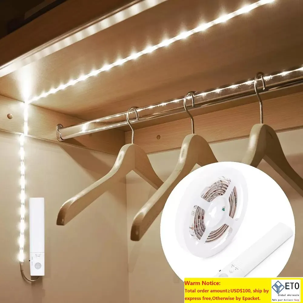 30LEDs Sensitive PIR Motion Sensor Cabinet Strip Light for Closet lamp Wardrobe Cabinet Stairs Gate Battery Power